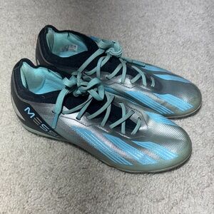 Adidas X CrazyFast Messi FG Metallic Silver Blue Soccer Cleats Youth 3